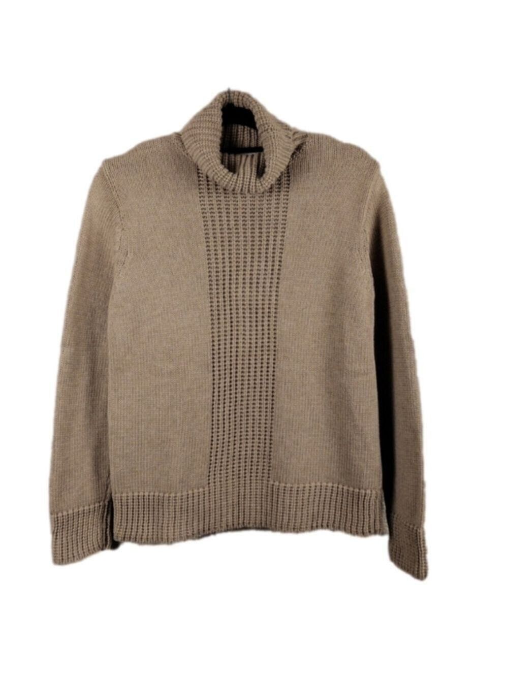 Liz Claiborne Tan Turtleneck Long Sleeve Pull Over Ribber Medium Knit Sweater